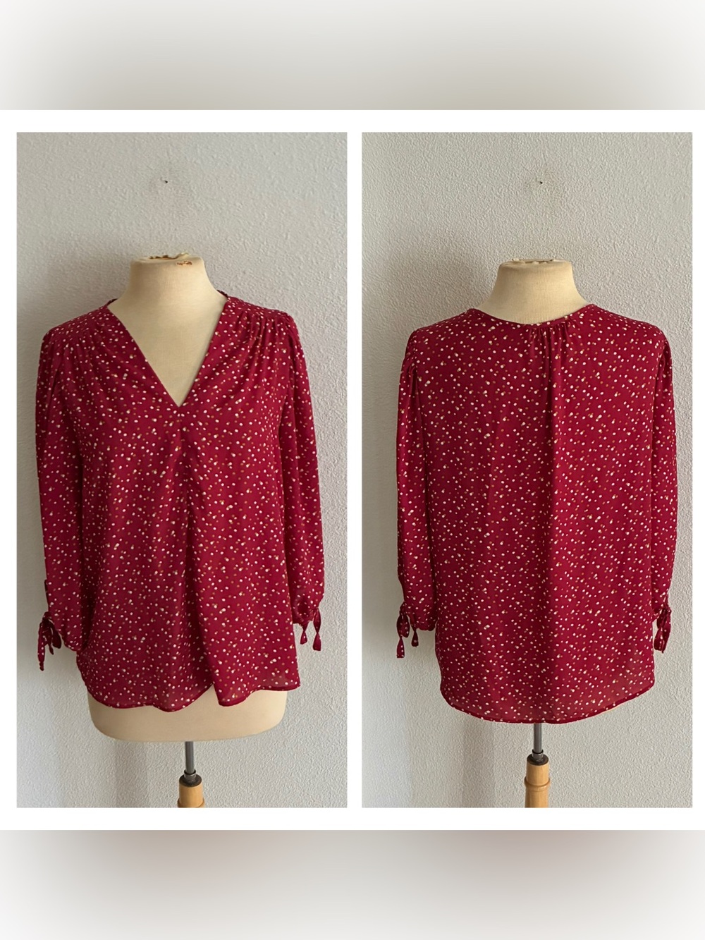 Renee C polka dot blouse